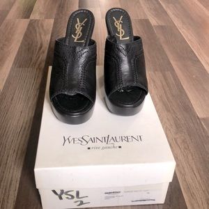 Yves Saint Laurent size 7 platform clogs/mules
